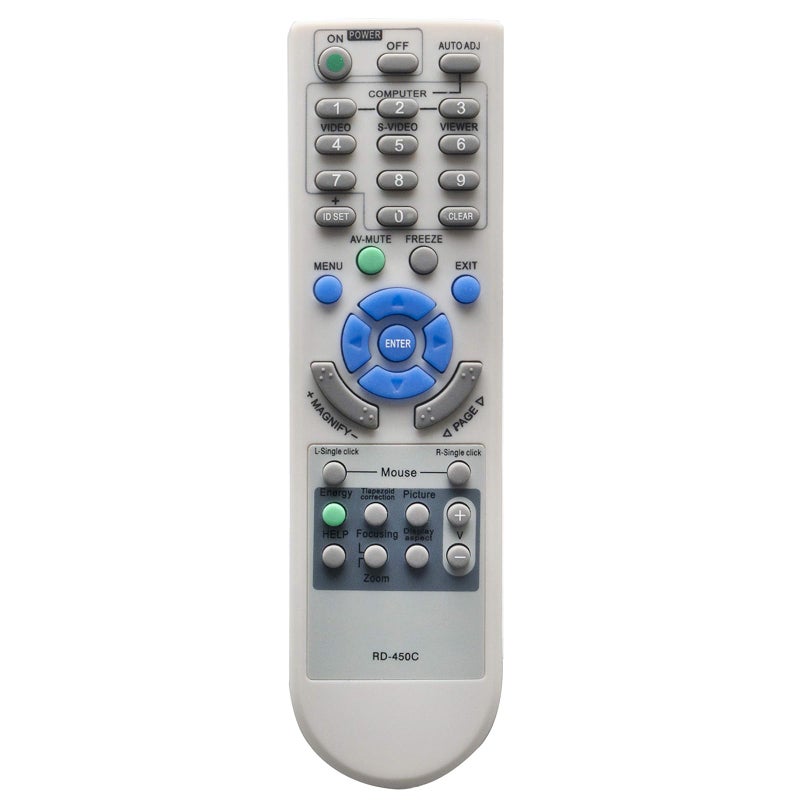 Vinabty RD-450C Replaced Remote fit for NEC Projector RD-448E LT150Z LT170 LT180 LT180+ LT220 LT240 LT240K LT245 LT25 LT260 LT260K LT265 LT280 LT30 LT30+ LT35 LT35+ LT37 LT37+ LT375 LT380 LT60 M230X M230X+ - Image 1